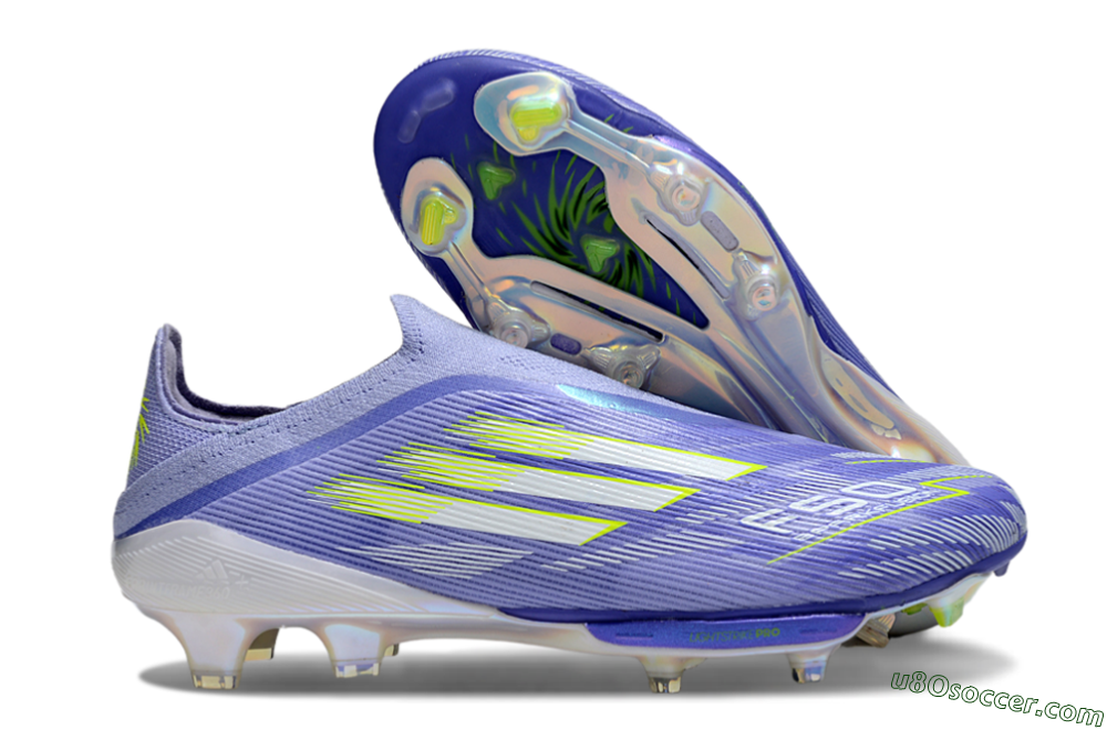 Adidas F50+ Lightstrike Pro Laceless FG Firm Ground Soccer Cleats - Blue/White/Yellow 1