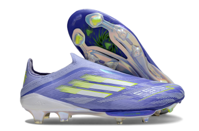 Adidas F50+ Lightstrike Pro Laceless FG Firm Ground Soccer Cleats - Blue/White/Yellow