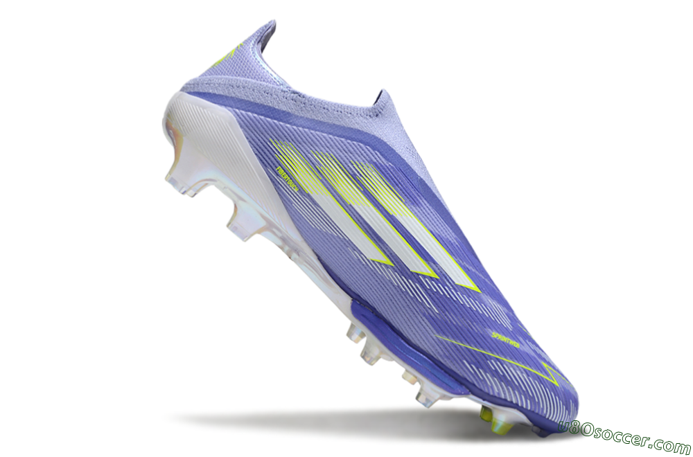 Adidas F50+ Lightstrike Pro Laceless FG Firm Ground Soccer Cleats - Blue/White/Yellow 4