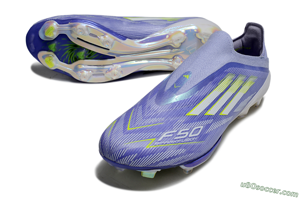 Adidas F50+ Lightstrike Pro Laceless FG Firm Ground Soccer Cleats - Blue/White/Yellow 3