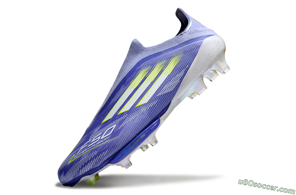 Adidas F50+ Lightstrike Pro Laceless FG Firm Ground Soccer Cleats - Blue/White/Yellow 5