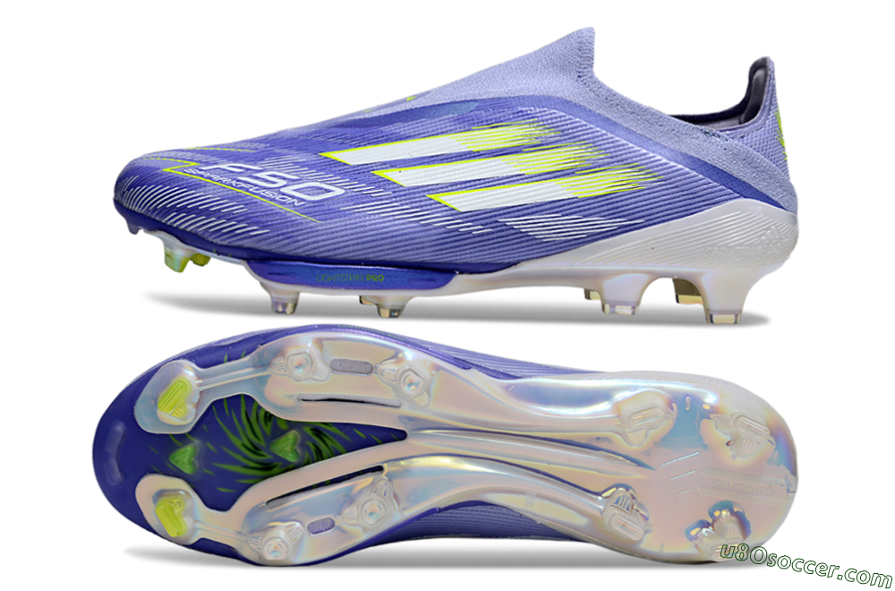 Adidas F50+ Lightstrike Pro Laceless FG Firm Ground Soccer Cleats - Blue/White/Yellow 0