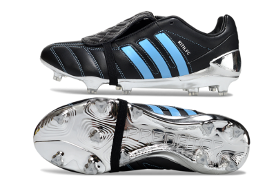 Adidas Predator 25 Elite Foldover Tongue FG Firm Ground Soccer Cleats - Black/Blue/Silver
