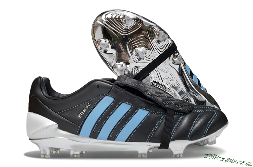 Adidas Predator 25 Elite Foldover Tongue FG Firm Ground Soccer Cleats - Black/Blue/Silver 1