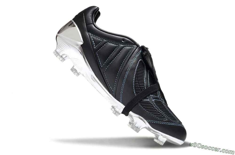 Adidas Predator 25 Elite Foldover Tongue FG Firm Ground Soccer Cleats - Black/Blue/Silver 4