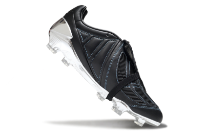 Adidas Predator 25 Elite Foldover Tongue FG Firm Ground Soccer Cleats - Black/Blue/Silver