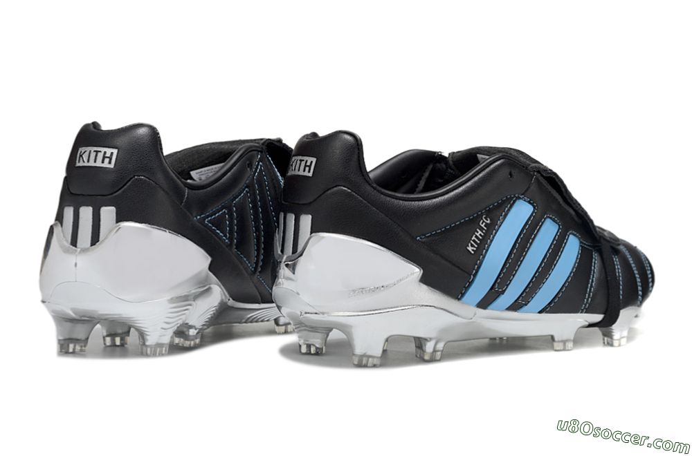 Adidas Predator 25 Elite Foldover Tongue FG Firm Ground Soccer Cleats - Black/Blue/Silver 6