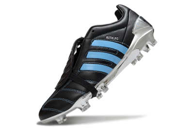 Adidas Predator 25 Elite Foldover Tongue FG Firm Ground Soccer Cleats - Black/Blue/Silver