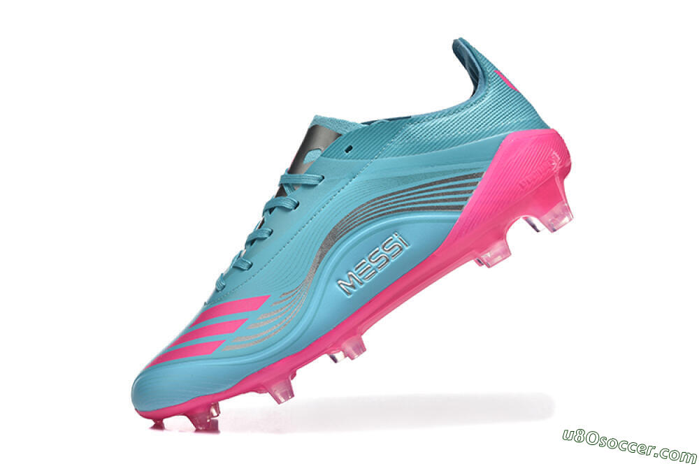 Messi x Adidas F50 Elite FG Firm Ground Soccer Cleats - Jade/Pink/Silver 8