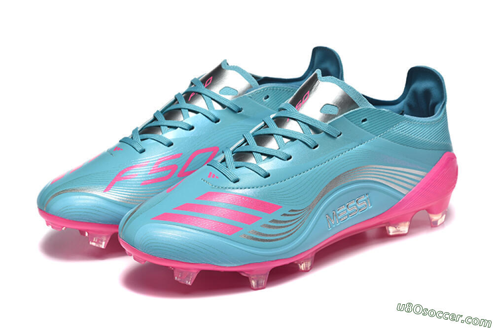 Messi x Adidas F50 Elite FG Firm Ground Soccer Cleats - Jade/Pink/Silver 5