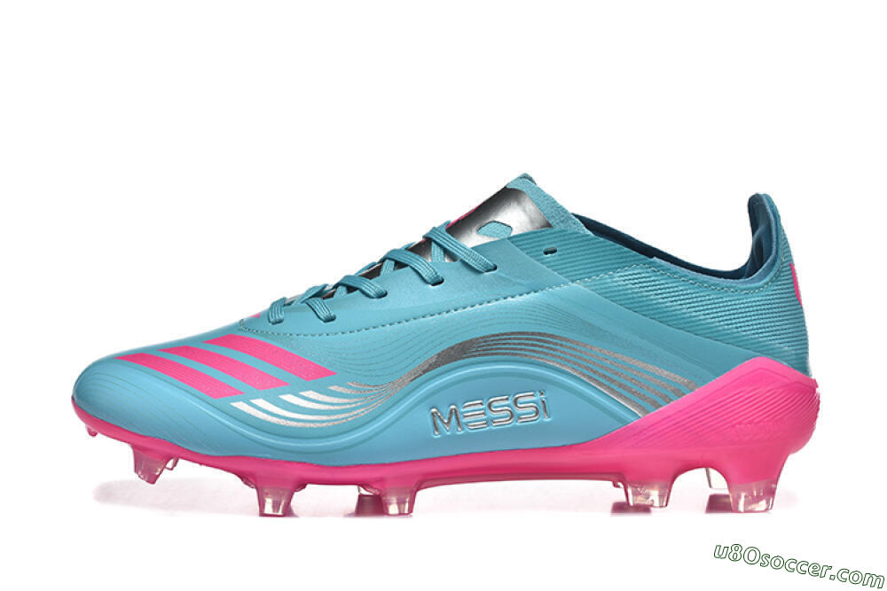 Messi x Adidas F50 Elite FG Firm Ground Soccer Cleats - Jade/Pink/Silver 2