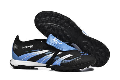 Adidas Predator 25 Elite Foldover Tongue TF Artificial Turf Soccer Shoes - Black/White/Blue