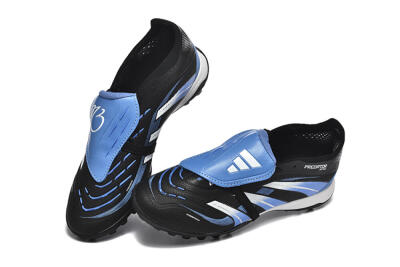 Adidas Predator 25 Elite Foldover Tongue TF Artificial Turf Soccer Shoes - Black/White/Blue