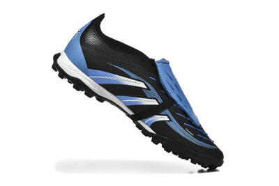 Adidas Predator 25 Elite Foldover Tongue TF Artificial Turf Soccer Shoes - Black/White/Blue