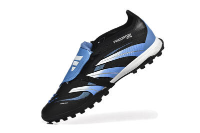 Adidas Predator 25 Elite Foldover Tongue TF Artificial Turf Soccer Shoes - Black/White/Blue