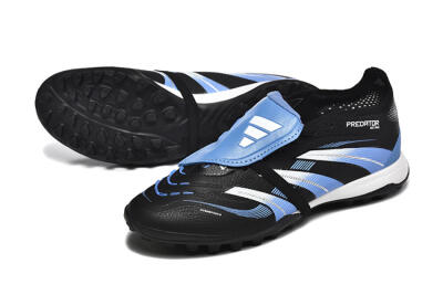 Adidas Predator 25 Elite Foldover Tongue TF Artificial Turf Soccer Shoes - Black/White/Blue