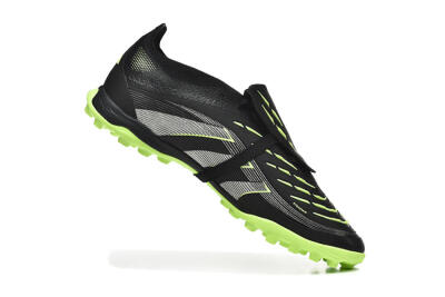 Adidas Predator 25 Elite Foldover Tongue TF Artificial Turf Soccer Shoes - Black/Silver/Yellow
