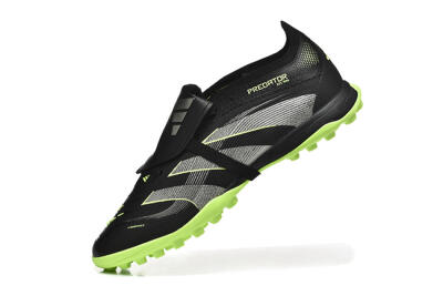 Adidas Predator 25 Elite Foldover Tongue TF Artificial Turf Soccer Shoes - Black/Silver/Yellow