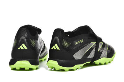 Adidas Predator 25 Elite Foldover Tongue TF Artificial Turf Soccer Shoes - Black/Silver/Yellow