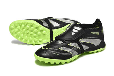 Adidas Predator 25 Elite Foldover Tongue TF Artificial Turf Soccer Shoes - Black/Silver/Yellow