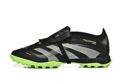 Adidas Predator 25 Elite Foldover Tongue TF Artificial Turf Soccer Shoes - Black/Silver/Yellow