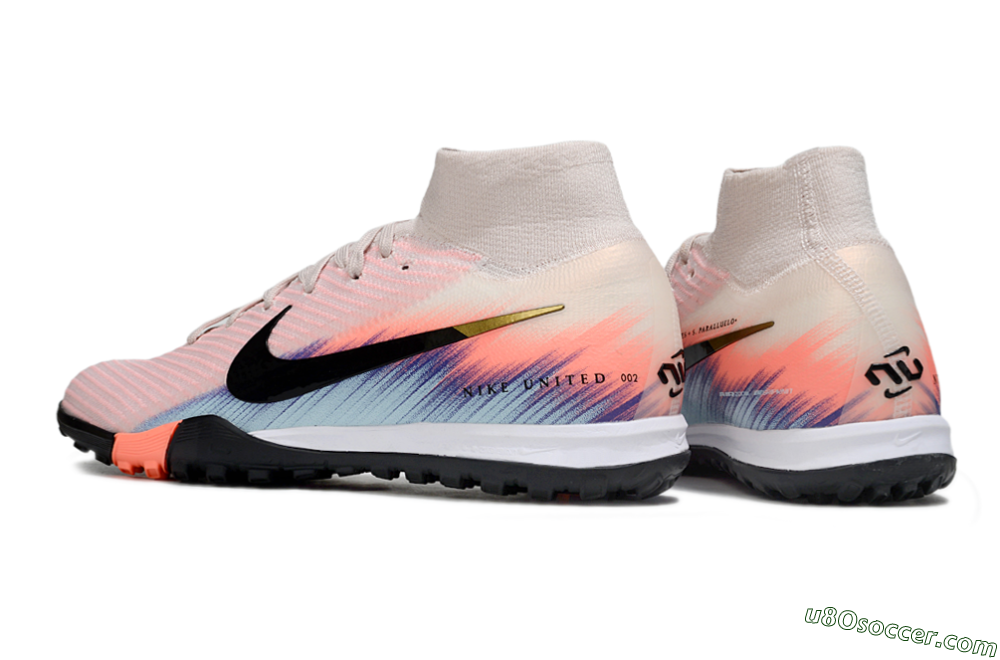 Nike Air Zoom Mercurial Superfly 10 Elite TF Artificial Turf Soccer Shoes - Pink/Black/Gold 4