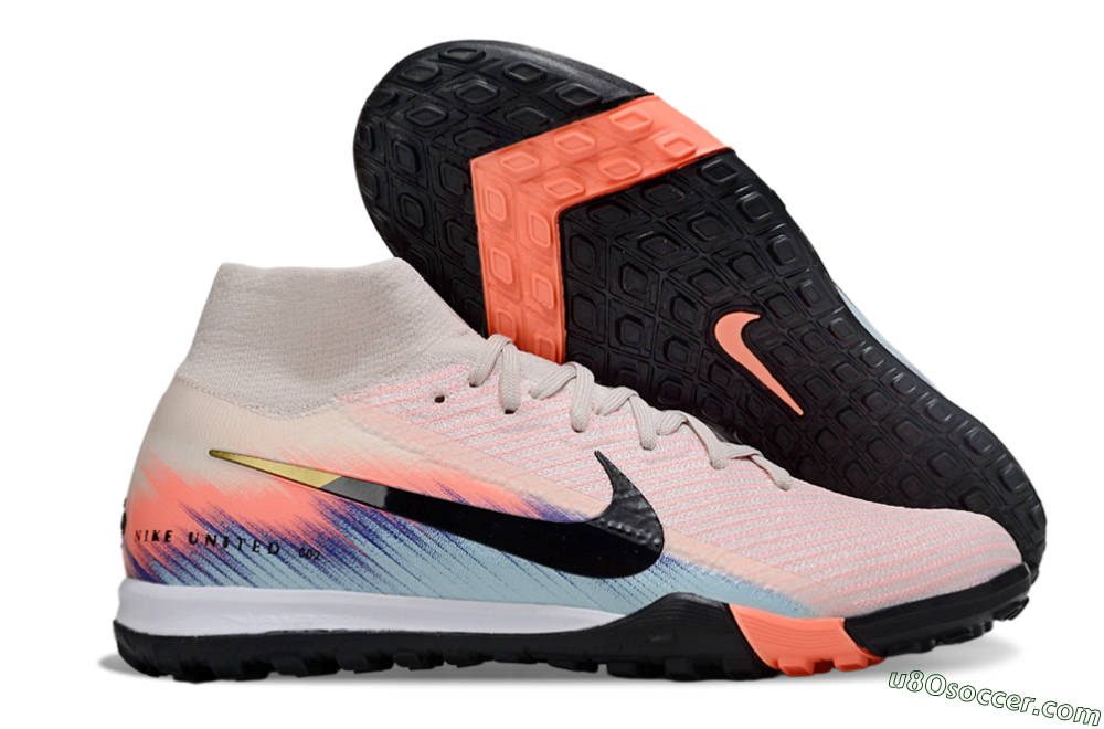 Nike Air Zoom Mercurial Superfly 10 Elite TF Artificial Turf Soccer Shoes - Pink/Black/Gold 1