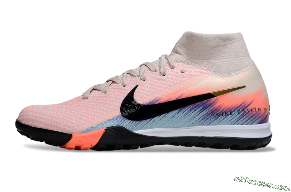 Nike Air Zoom Mercurial Superfly 10 Elite TF Artificial Turf Soccer Shoes - Pink/Black/Gold 2