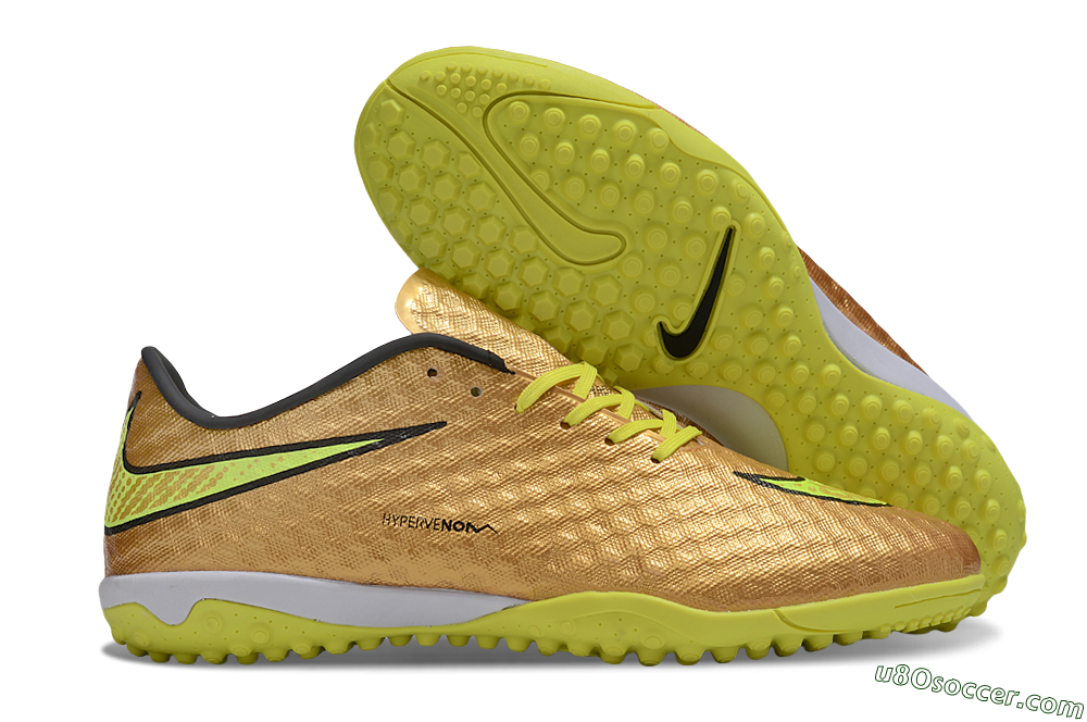 Nike Hypervenom Phantom TF Artificial Turf Soccer Shoes - Gold/Black/Yellow 1