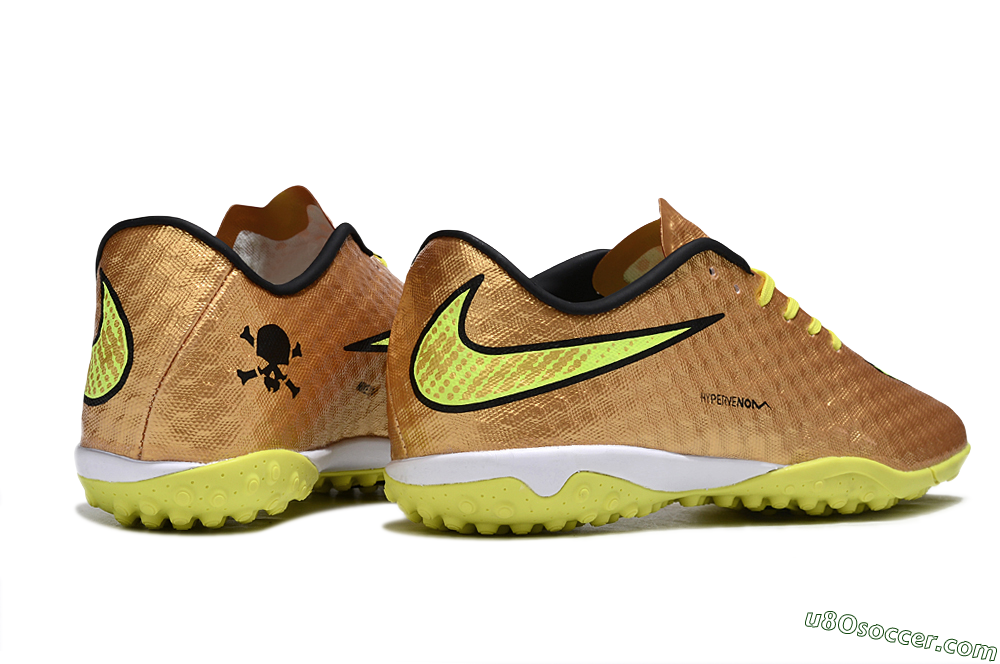 Nike Hypervenom Phantom TF Artificial Turf Soccer Shoes - Gold/Black/Yellow 6