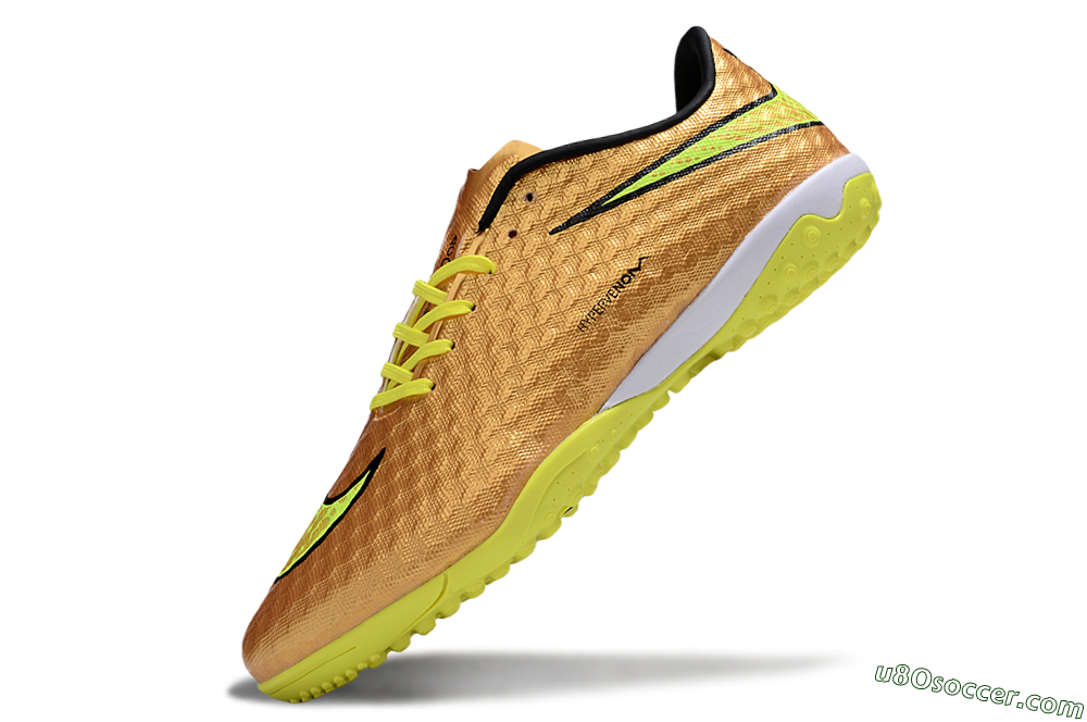 Nike Hypervenom Phantom TF Artificial Turf Soccer Shoes - Gold/Black/Yellow 5