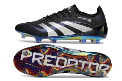 Adidas Predator 25 Elite FG Firm Ground Soccer Cleats - Black/Silver/Blue