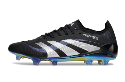 Adidas Predator 25 Elite FG Firm Ground Soccer Cleats - Black/Silver/Blue