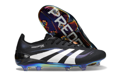 Adidas Predator 25 Elite FG Firm Ground Soccer Cleats - Black/Silver/Blue