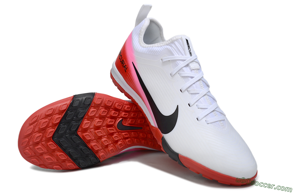 Nike Air Zoom Mercurial Vapor 16 Pro TF Artificial Turf Soccer Shoes - White/Black/Red 4