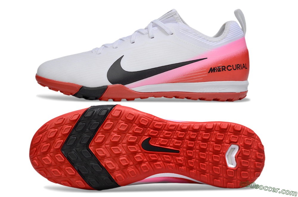 Nike Air Zoom Mercurial Vapor 16 Pro TF Artificial Turf Soccer Shoes - White/Black/Red 0