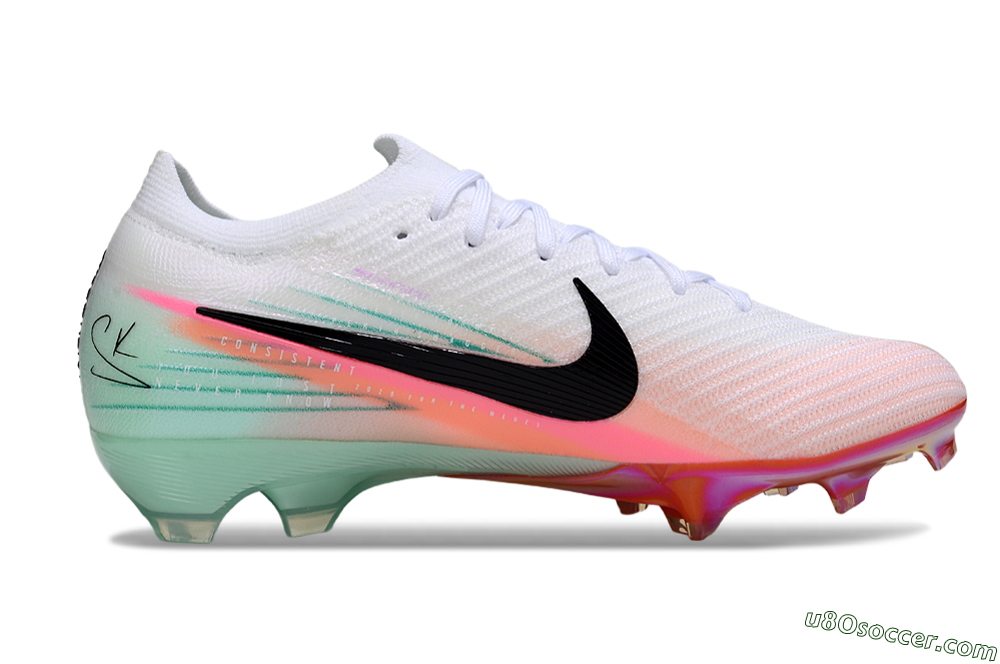 Nike Air Zoom Mercurial Vapor 16 Elite FG Firm Ground Soccer Cleats - White/Black/Pink 5