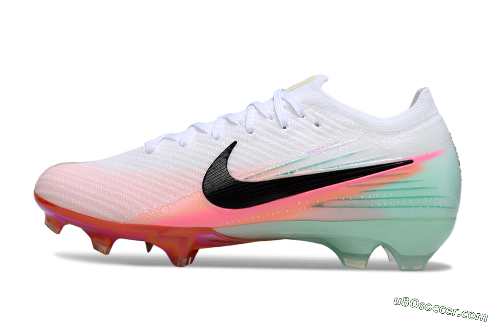 Nike Air Zoom Mercurial Vapor 16 Elite FG Firm Ground Soccer Cleats - White/Black/Pink 2