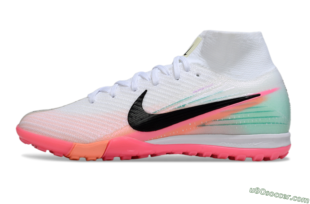 Nike Air Zoom Mercurial Superfly 10 Elite TF Artificial Turf Soccer Shoes - White/Pink/Black 2