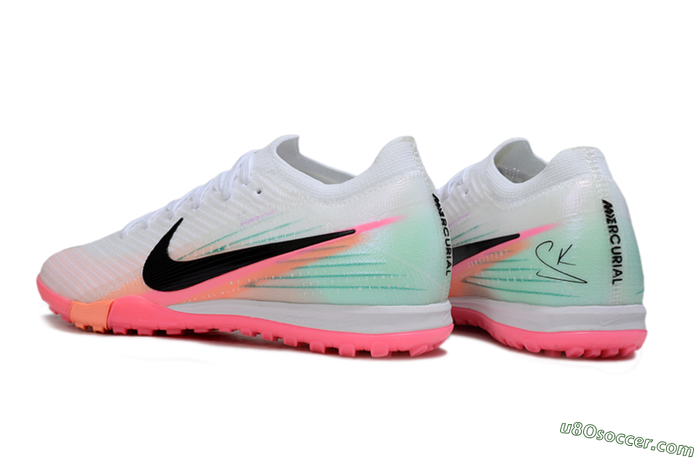 Nike Air Zoom Mercurial Vapor 16 Elite TF Artificial Turf Soccer Shoes - White/Black/Pink 4