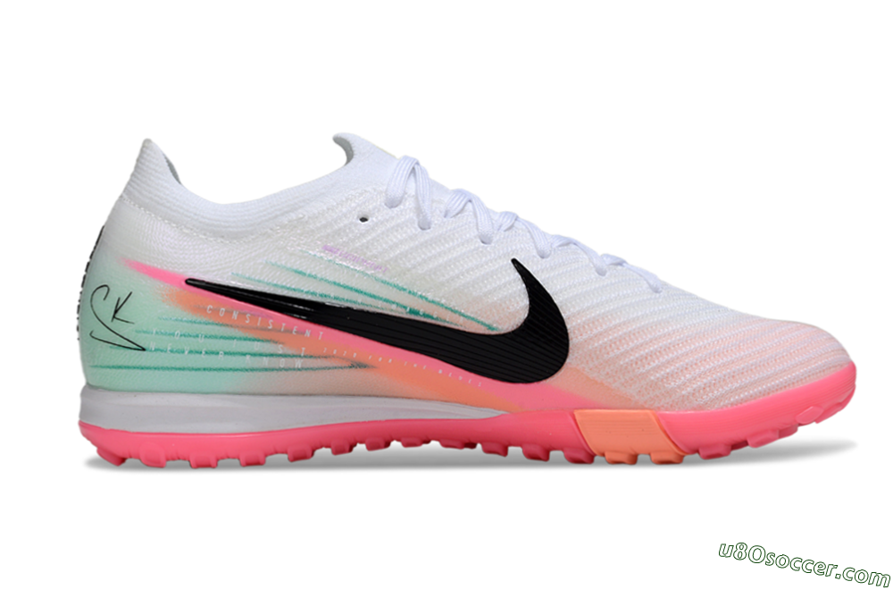 Nike Air Zoom Mercurial Vapor 16 Elite TF Artificial Turf Soccer Shoes - White/Black/Pink 5