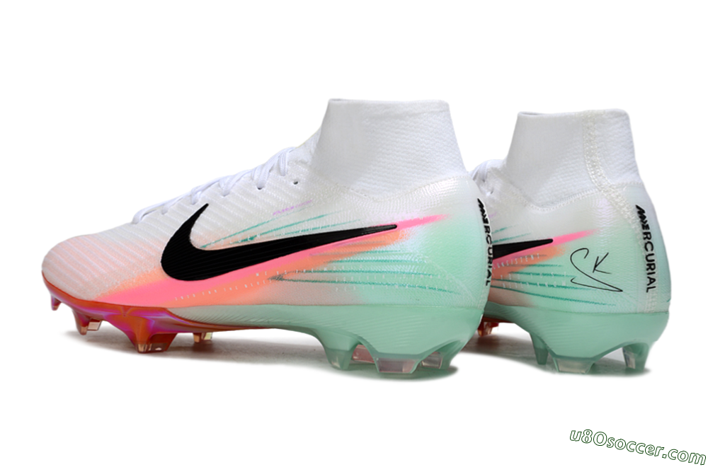 Nike Air Zoom Mercurial Superfly 10 Elite FG Firm Ground Soccer Cleats - White/Pink/Black 4