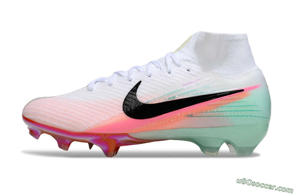 Nike Air Zoom Mercurial Superfly 10 Elite FG Firm Ground Soccer Cleats - White/Pink/Black 2