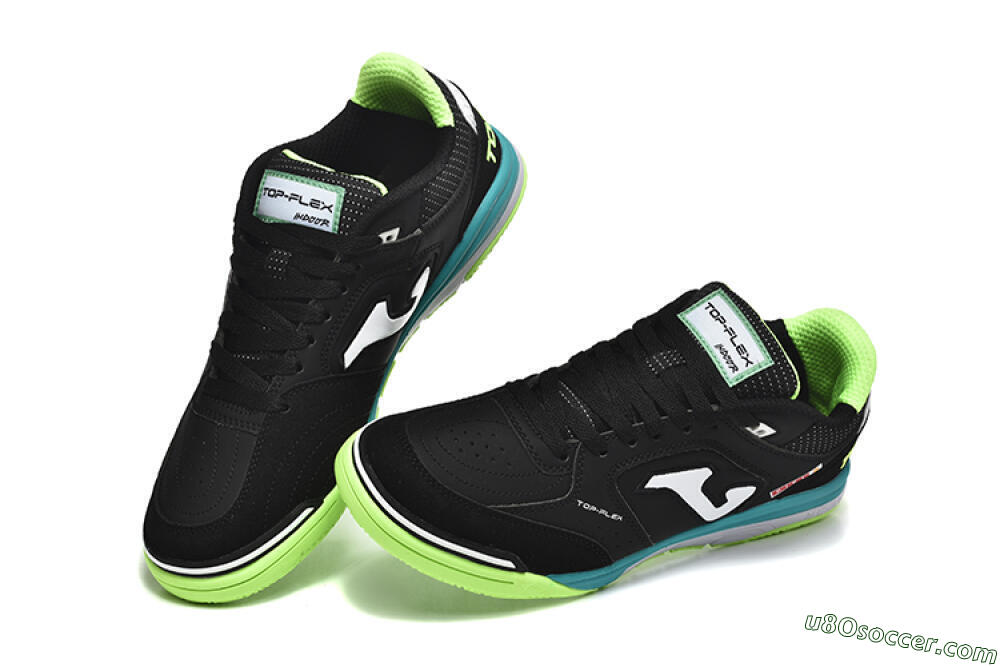 Joma Top Flex IC Indoor & Futsal Soccer Shoes - Black/White/Yellow 6