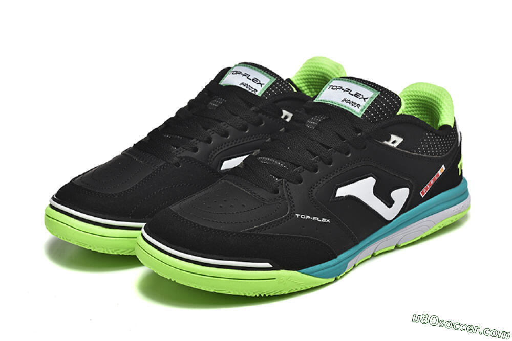 Joma Top Flex IC Indoor & Futsal Soccer Shoes - Black/White/Yellow 5