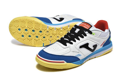 Joma Top Flex IC Indoor & Futsal Soccer Shoes - White/Black/Blue