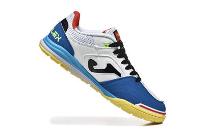 Joma Top Flex IC Indoor & Futsal Soccer Shoes - White/Black/Blue