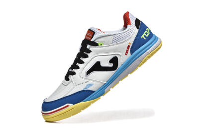 Joma Top Flex IC Indoor & Futsal Soccer Shoes - White/Black/Blue