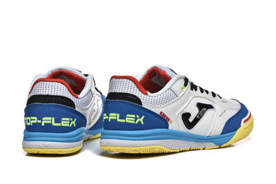 Joma Top Flex IC Indoor & Futsal Soccer Shoes - White/Black/Blue