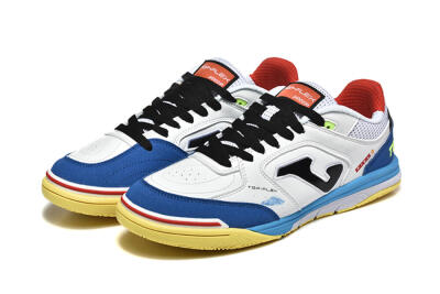 Joma Top Flex IC Indoor & Futsal Soccer Shoes - White/Black/Blue